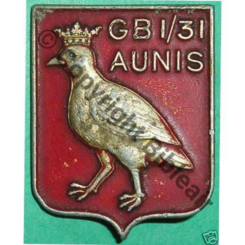 31.1  1944-45 GB.I.31 AUNIS A.AUGIS LYON ST.BARTH 2Li Alu peint 2Griffes Granuleux Sc.accrochecoeur60 202Eur(x2)
